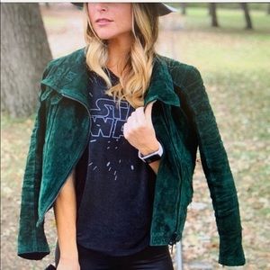 NWOT! Dark Green Blanknyc Suede Moto Jacket